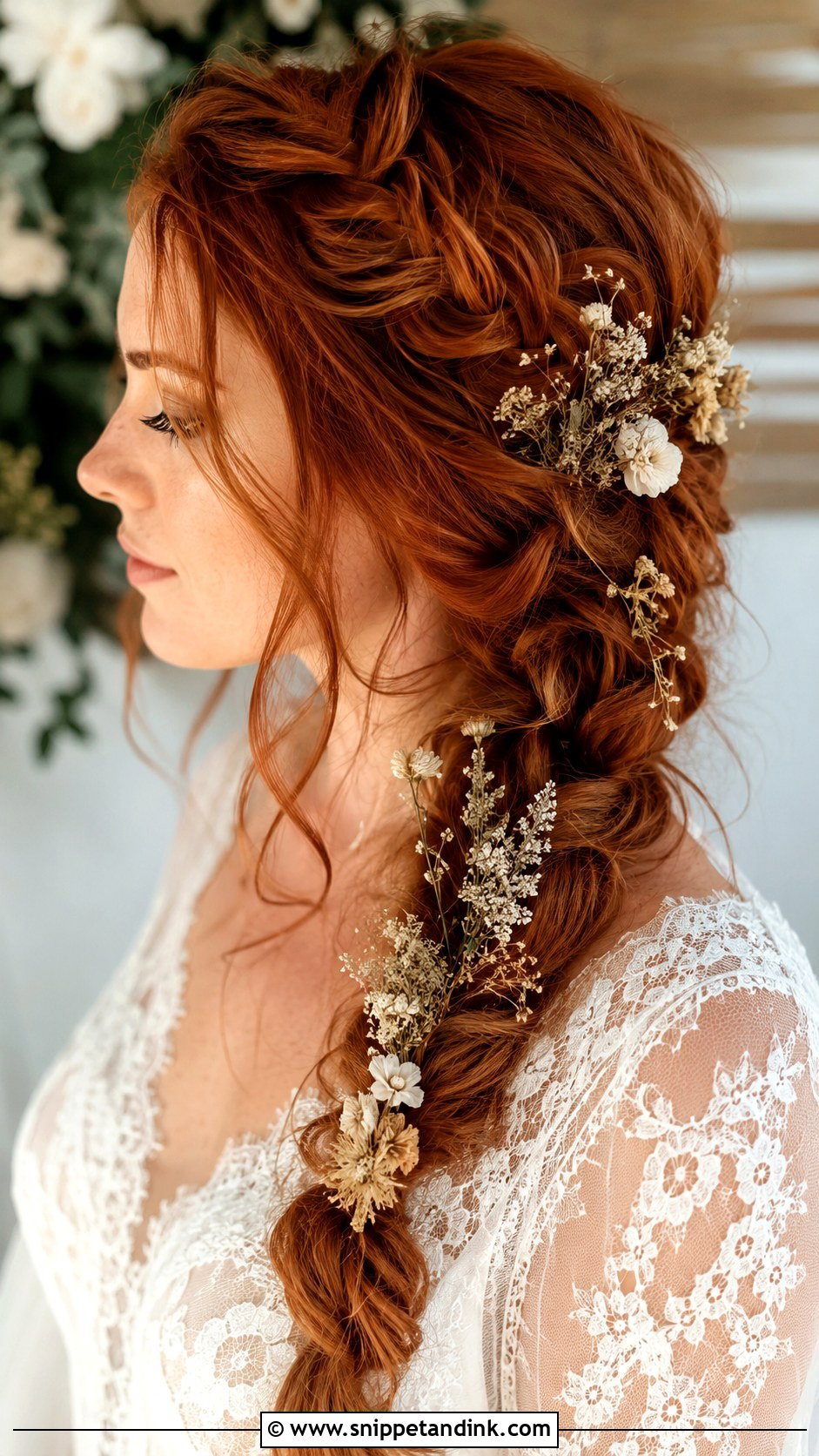 Loose Boho Braid Wedding Hair - Snippet and Ink - 20 Loose Braid Wedding Hair Ideas