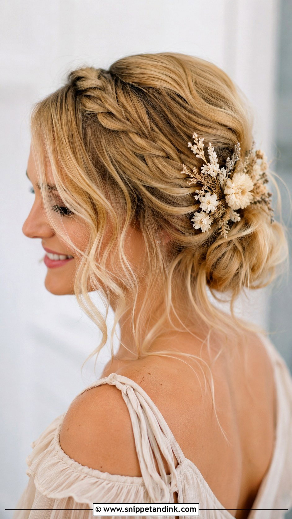 Loose Boho Bridesmaid Updo - Snippet and Ink - 20 Loose Updo Wedding Bridesmaid Ideas
