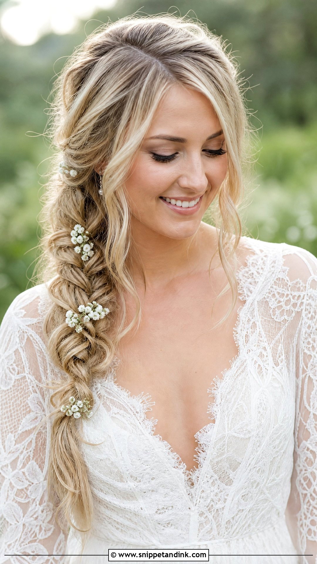 Loose Boho Fishtail Braid - Snippet and Ink - 30 Bridal Braids