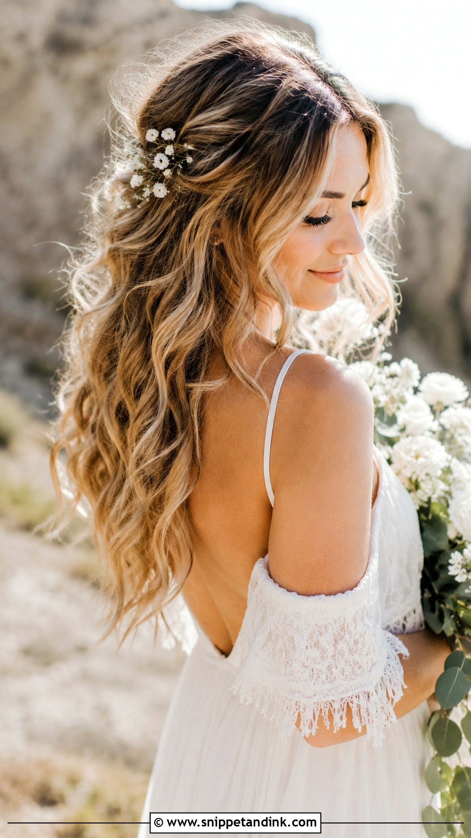 Loose Boho Waves Bridal Hair - Snippet and Ink - 20 Loose Bridal Hair Ideas