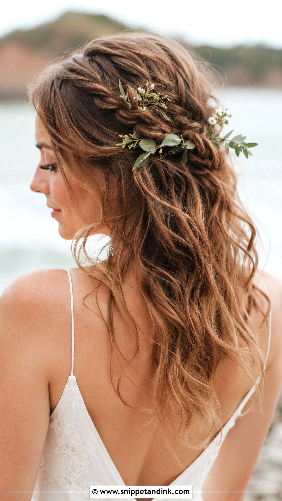 Loose Boho Waves With Braid for Fine Hair - Snippet and Ink - 20 Wedding Hair for Fine Hair Ideas