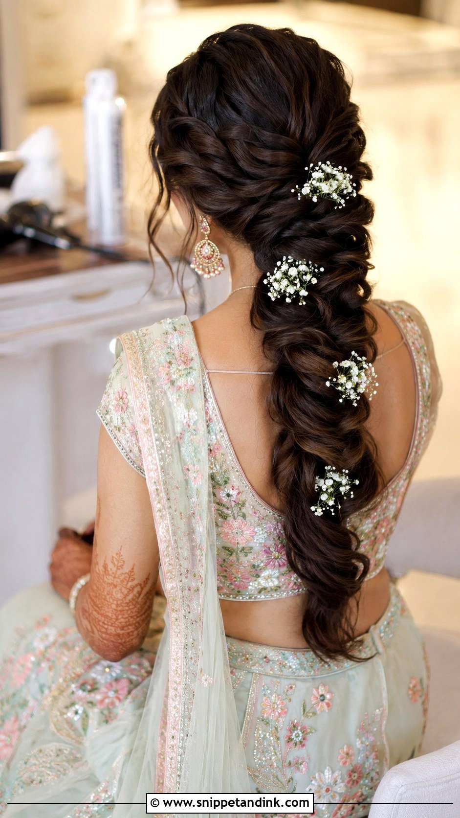 Loose Braid For Mehendi Bride - Snippet and Ink - 20 Mehendi Brides Braids Hairstyles