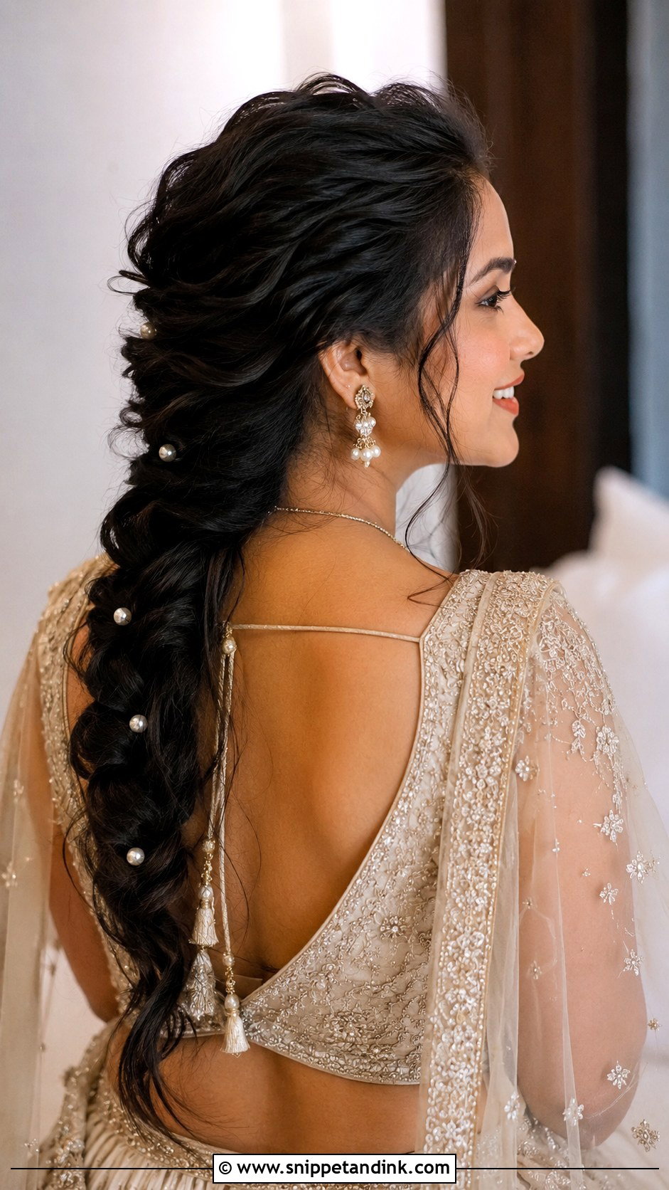 Loose Braid Hairstyle For Indian Wedding Guest - Snippet and Ink - 20 Hair Styles for Indian Wedding Guest