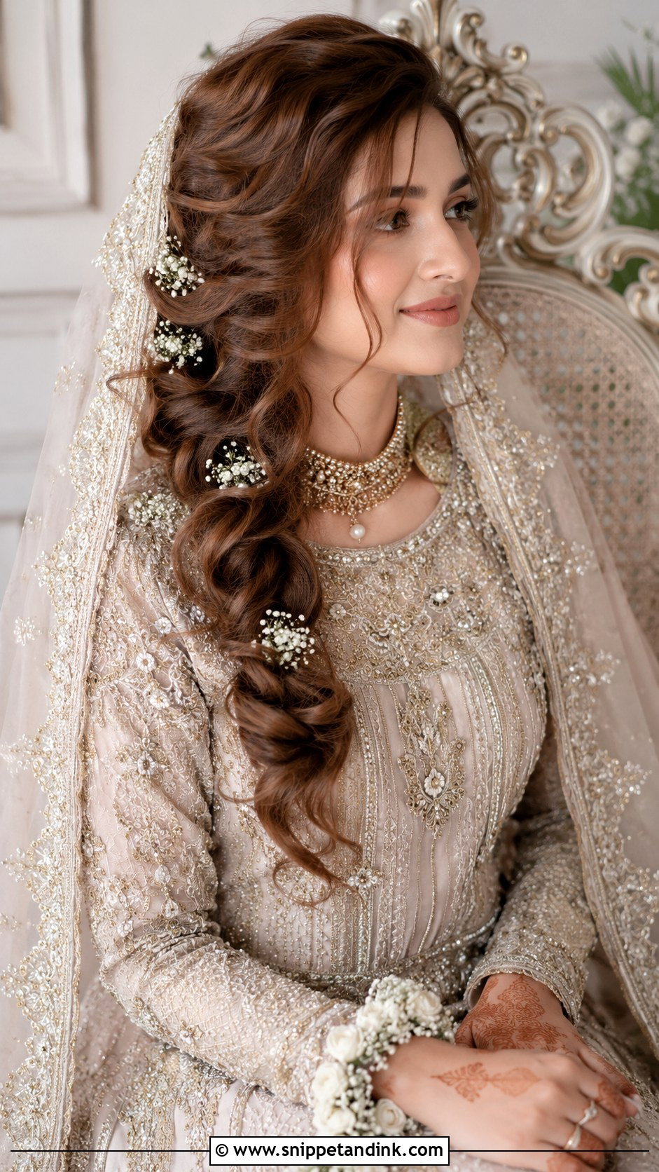 Loose Braid Over the Shoulder - Snippet and Ink - 20 Nikah Bride Hairstyles