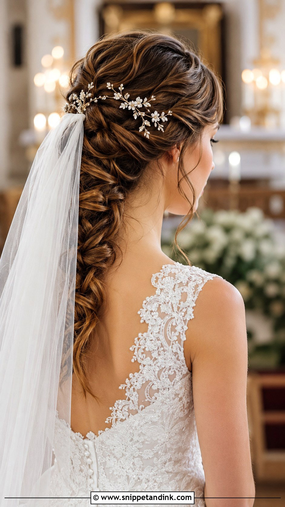 Loose Braid Wedding Hairstyle with Veil - Snippet and Ink - 25 Wedding Hairstyles with Braids