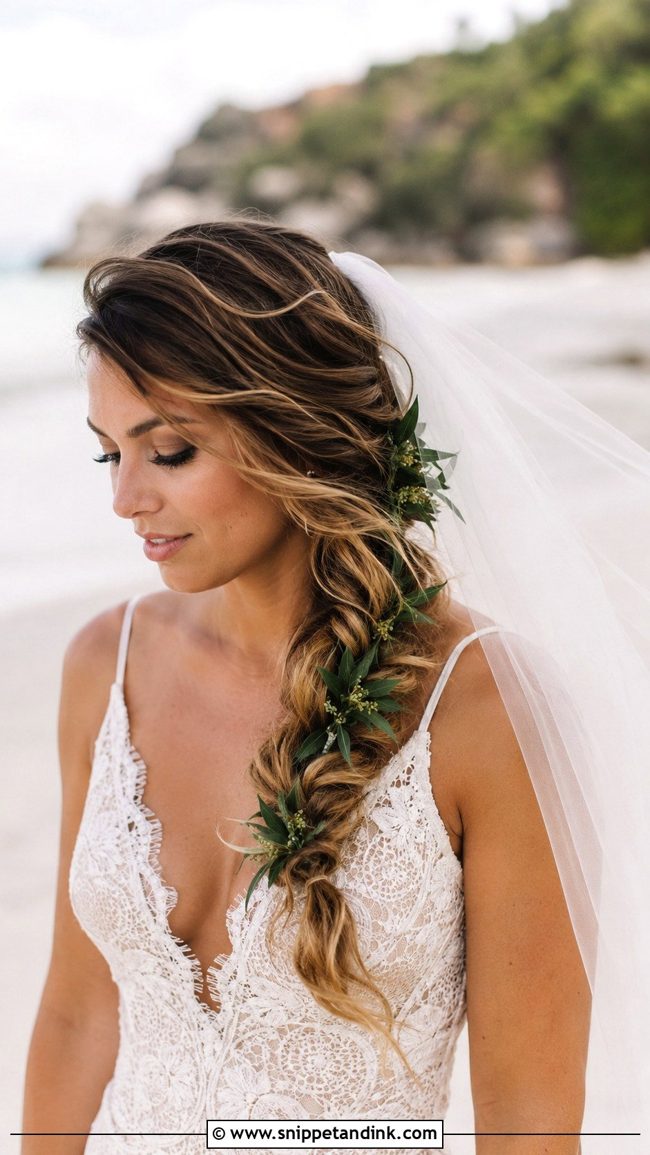 Loose Braid With Cathedral Veil - Snippet and Ink - 25 Cathedral Veil Hairstyle Ideas