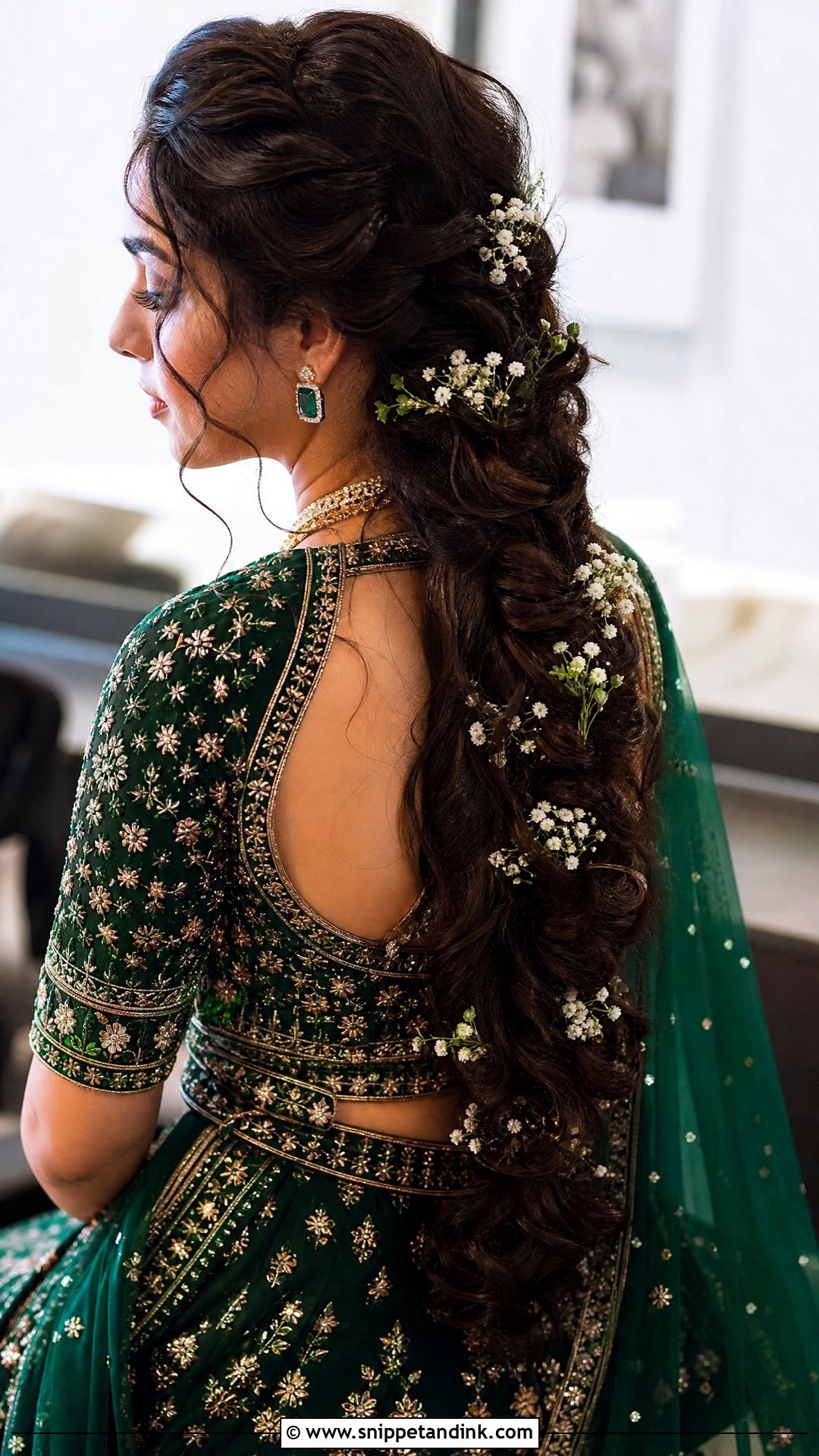 Loose Braid With Curls - Snippet and Ink - 20 Loose Indian Wedding Hairstyles
