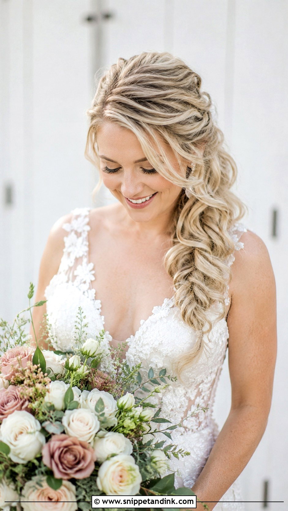 Loose Braid With Curls Wedding Hair - Snippet and Ink - 20 Loose Braid Wedding Hair Ideas