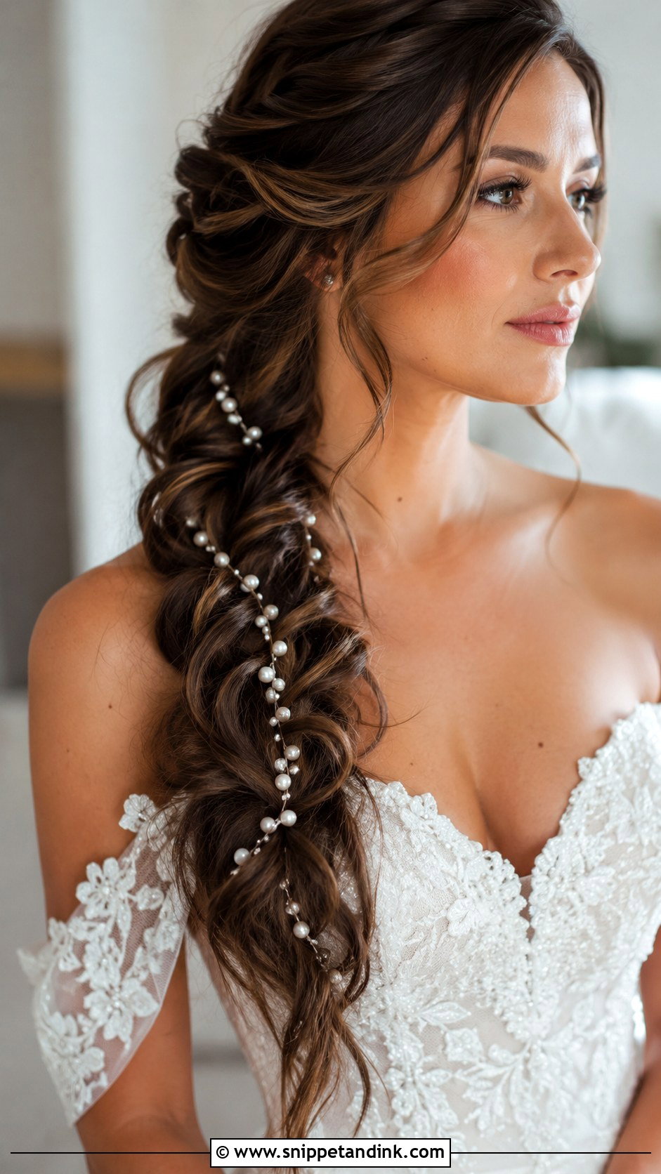 Loose Braid With Pearls - Snippet and Ink - 25 Wedding Hair Braid Ideas