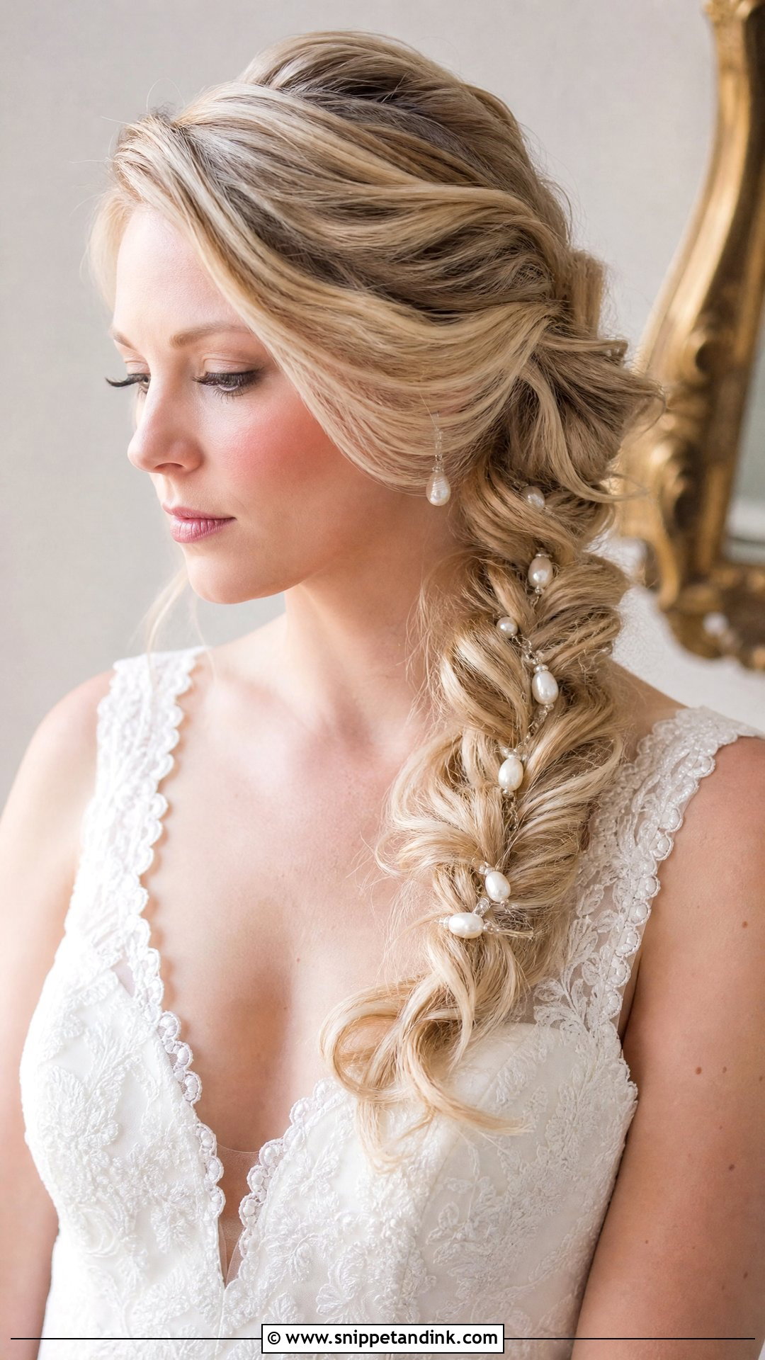 Loose Braid With Pearls - Snippet and Ink - 20 Brides with Braids