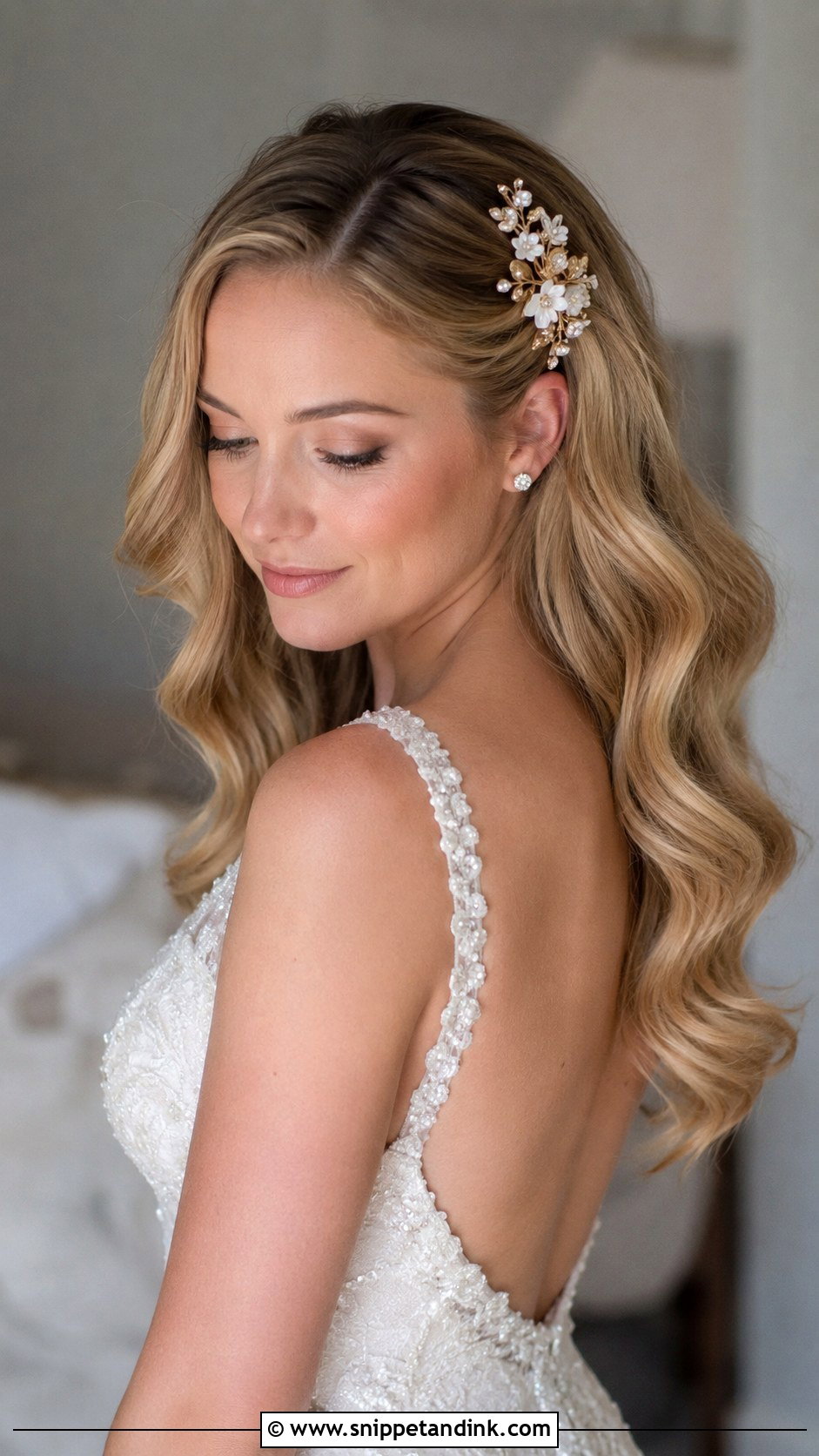 Loose Braid With Roses and Babys Breath - Snippet and Ink - 20 Flower Wedding Hairstyles