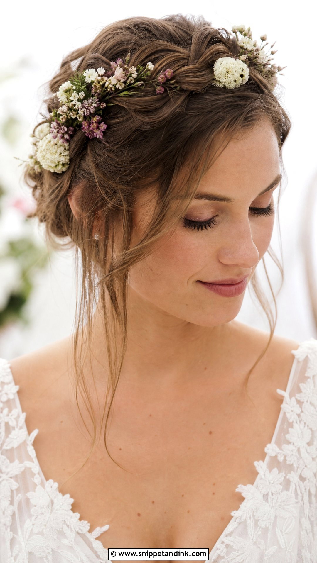 Loose Braided Crown - Snippet and Ink - 20 Wedding Hair Design Ideas
