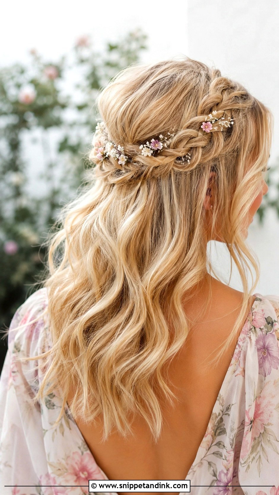 Loose Braided Half Up - Snippet and Ink - 25 Wedding Party Hairstyles