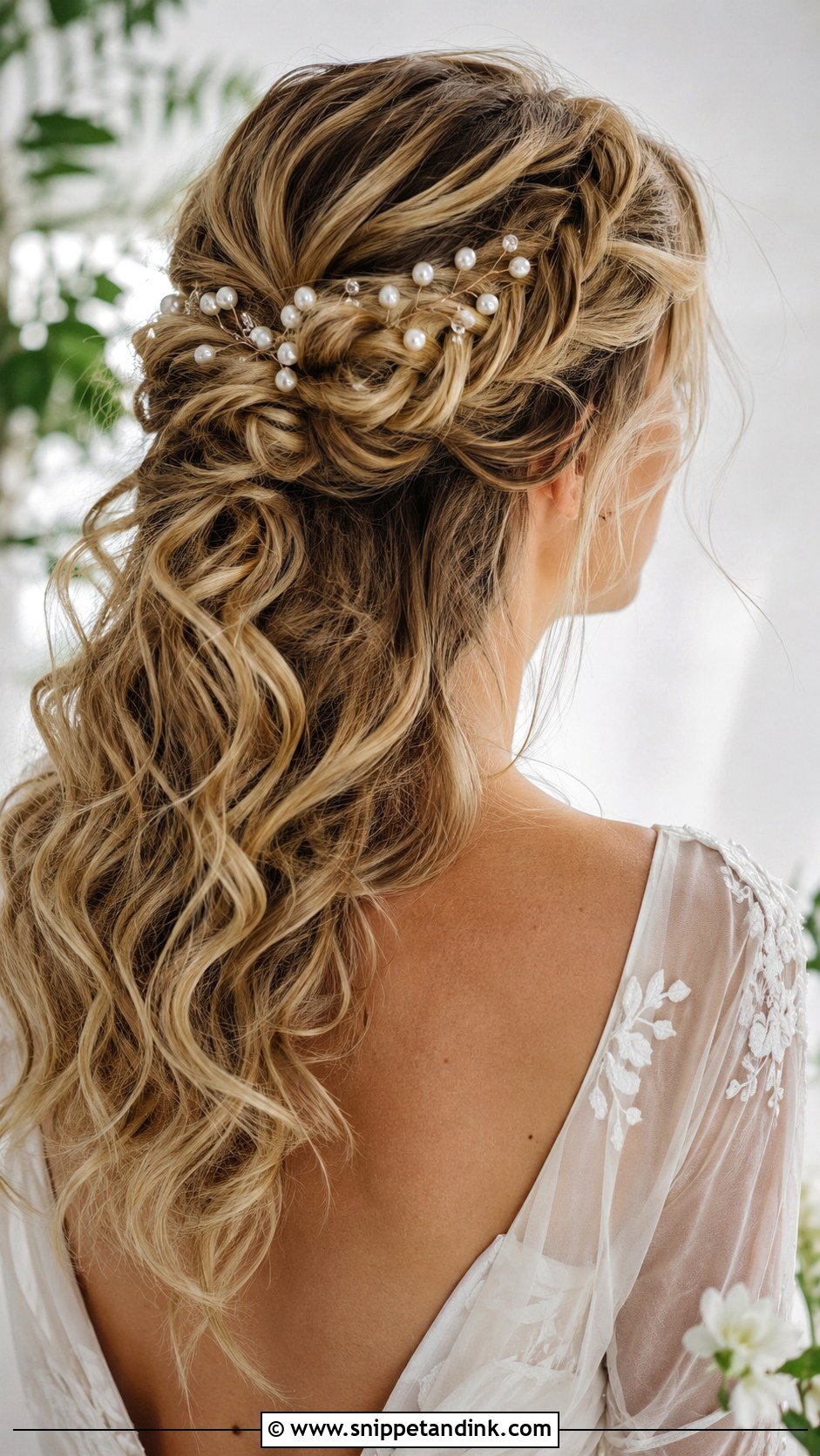 Loose Braided Half Up Bridal Hair - Snippet and Ink - 20 Half-Up Wedding Hair Braid Ideas