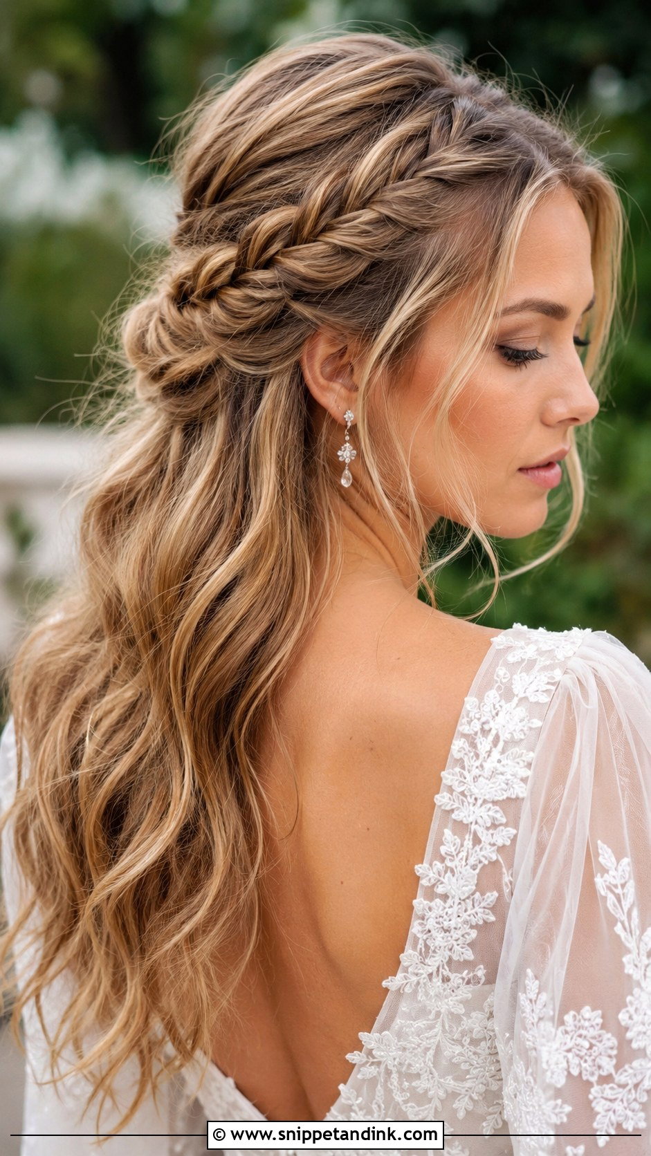 Loose Braided Half Up With Tendrils - Snippet and Ink - 30 Bridal Braids