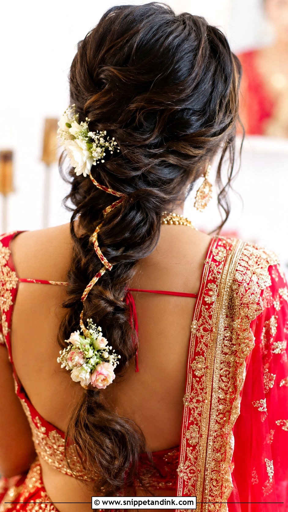 Loose Braided Ponytail for Bride - Snippet and Ink - 25 Mehandi Hairstyles for Bride