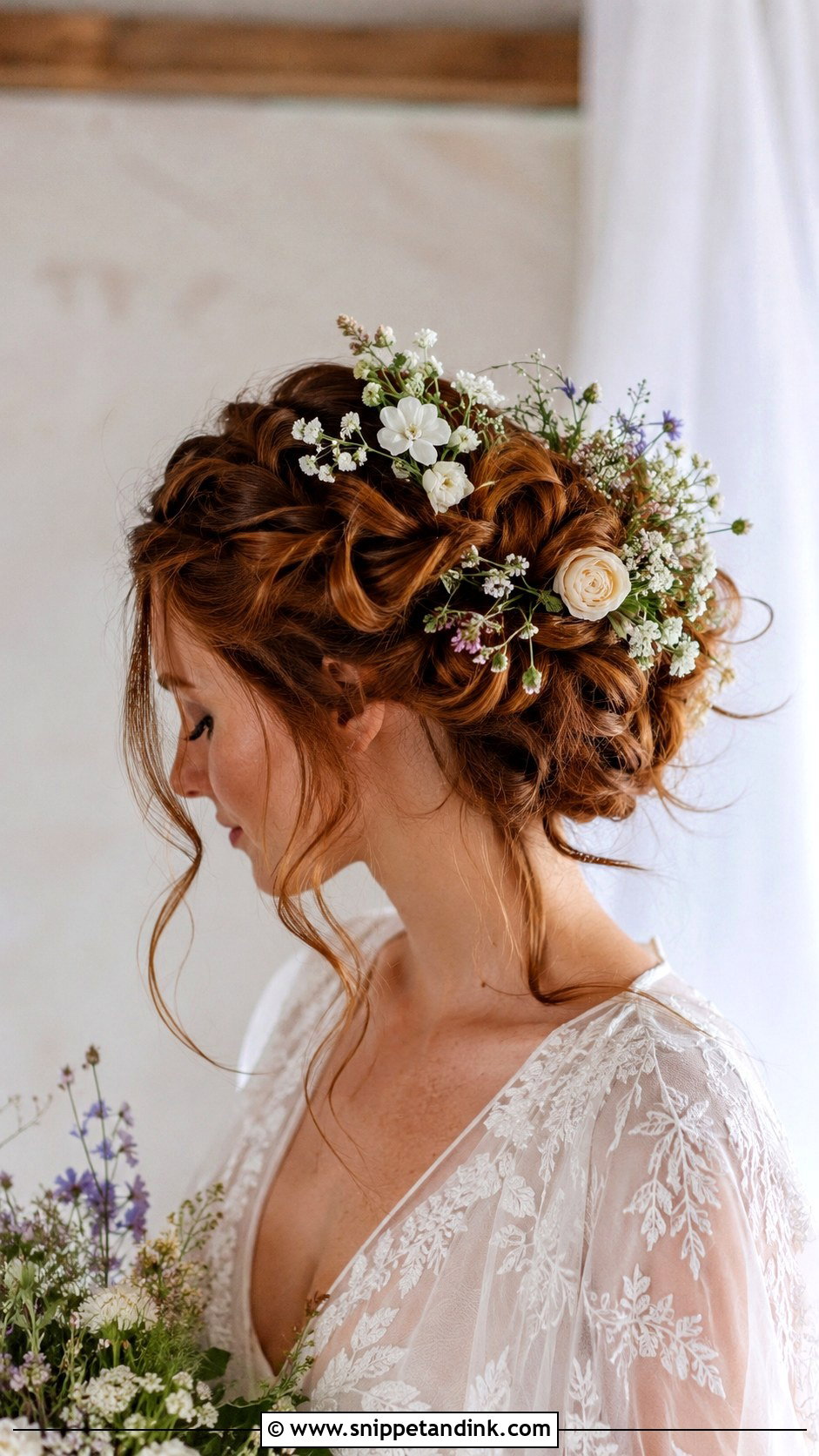 Loose Braided Updo - Snippet and Ink - 20 Easy Wedding Updos for Long Hair