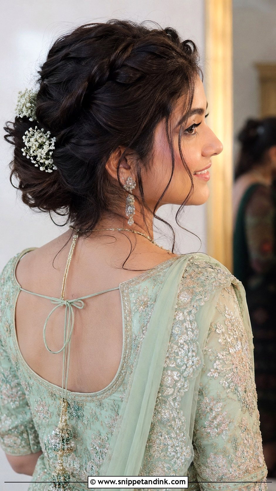 Loose Braided Updo - Snippet and Ink - 25 Shaadi Hairstyles