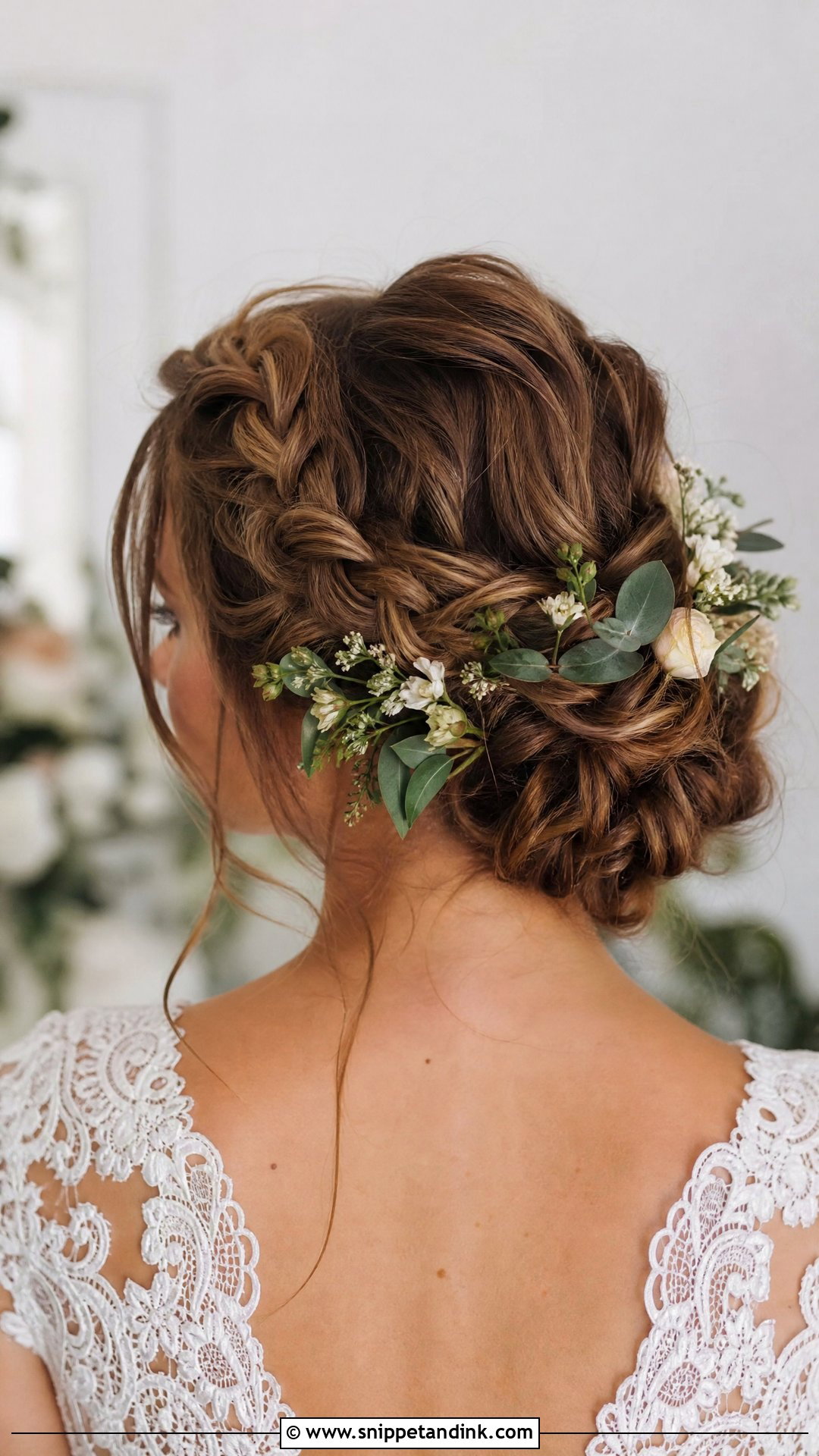 Loose Braided Updo for Weddings - Snippet and Ink - 20 Wedding Hair for Medium Hair Ideas