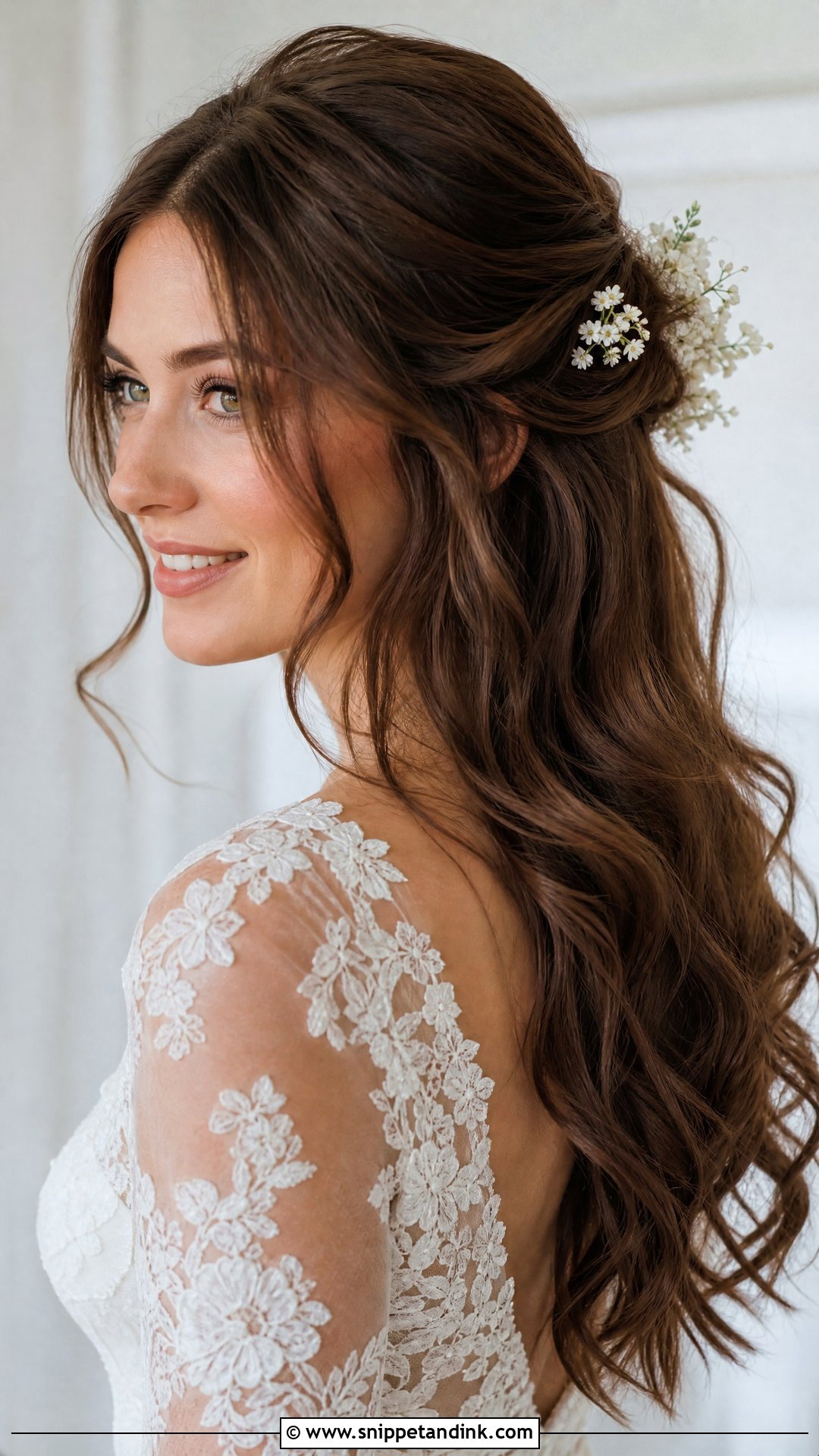 Loose Bridal Hair With Flowers - Snippet and Ink - 15 Bridal Loose Hairstyles