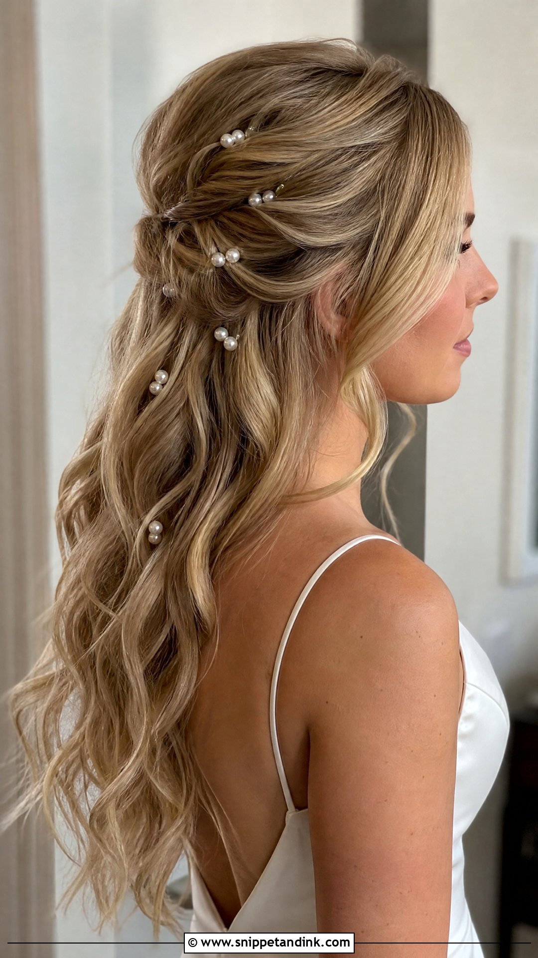 Loose Bridal Hair With Pearls - Snippet and Ink - 15 Bridal Loose Hairstyles
