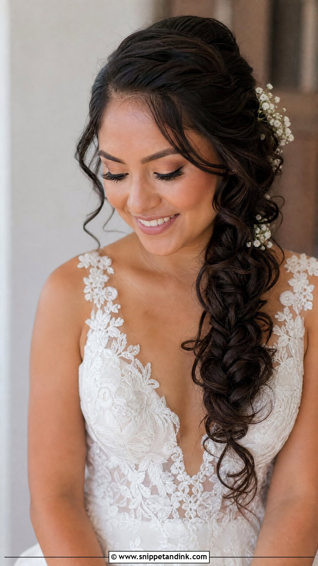 Loose Bridal Side Braid - Snippet and Ink - 15 Bridal Loose Hairstyles