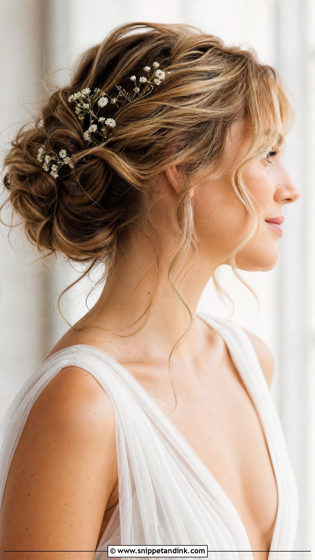 Loose Bridal Updo With Tendrils - Snippet and Ink - 20 Classic Bride Hairstyles