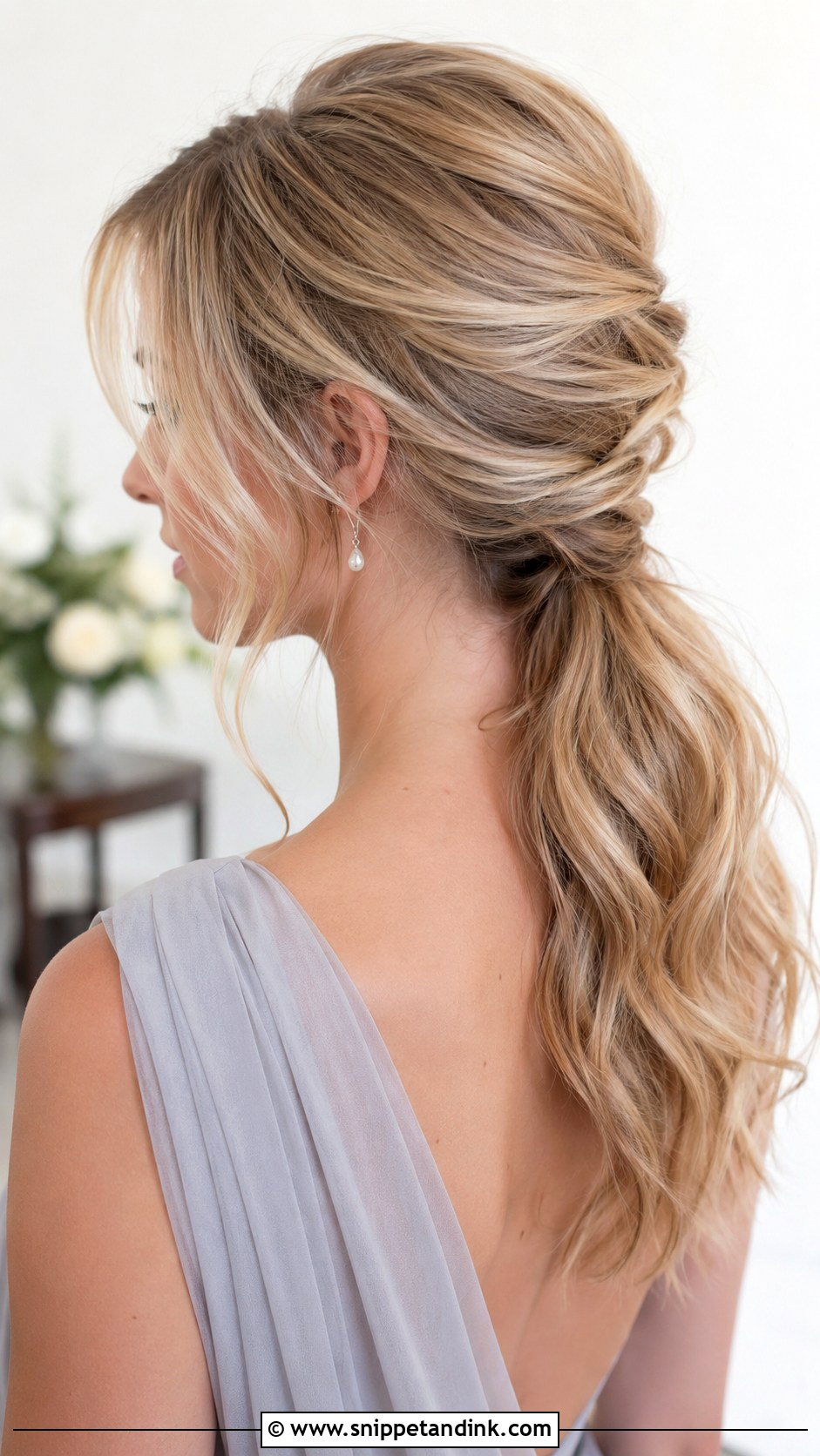 Loose Bridesmaid Low Ponytail - Snippet and Ink - 20 Bridesmaid Low Ponytail Ideas