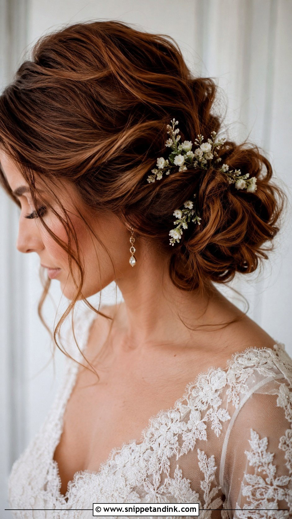 Loose Bun Wedding Hair With Flowers - Snippet and Ink - 20 Loose Bun Hairstyles Wedding