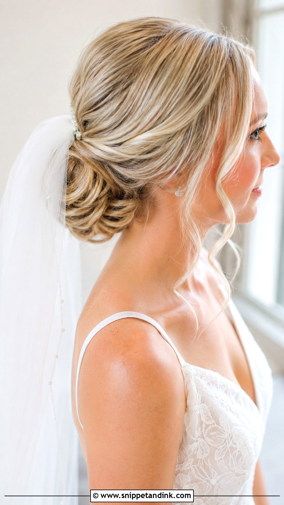 Loose Bun Wedding Hair With Veil - Snippet and Ink - 20 Loose Bun Hairstyles Wedding