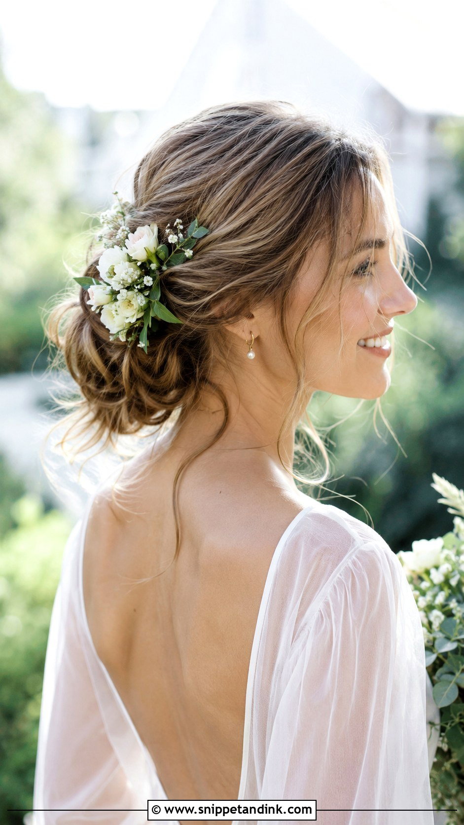 Loose Bun Wedding Hairstyle - Snippet and Ink - 30 Wedding Bun Hairstyles