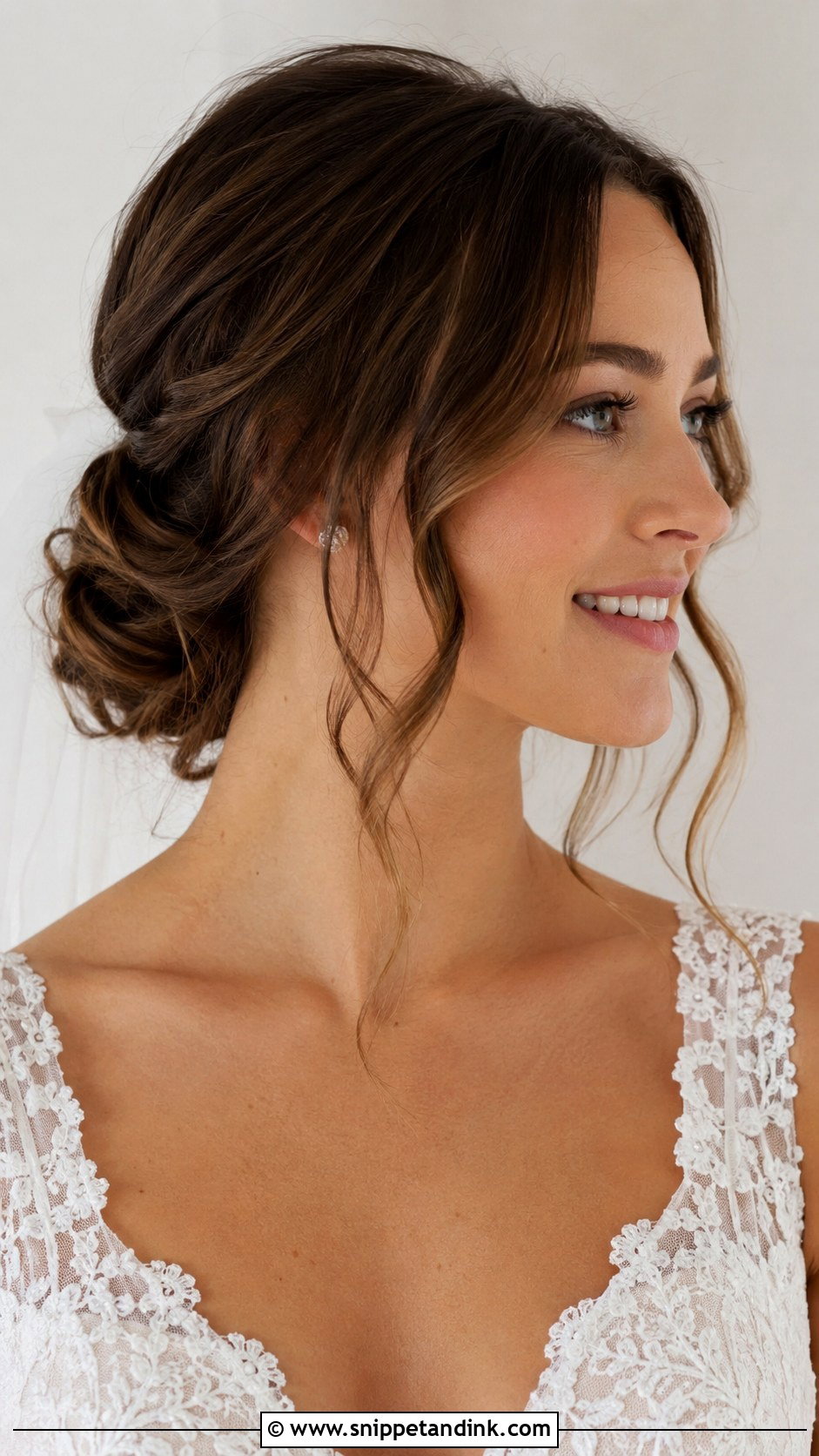 Loose Bun With Face Framing Tendrils - Snippet and Ink - 25 Loose Bun Wedding Hair Ideas