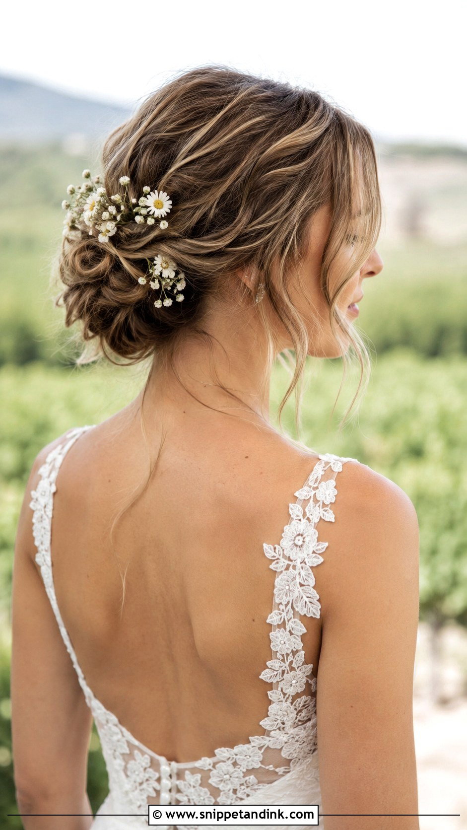 Loose Bun With Tendrils Wedding Hairstyle - Snippet and Ink - 25 Hairstyle for Women Wedding Ideas