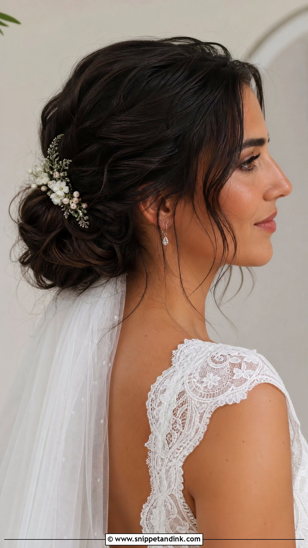 Loose Chignon Bridal Hair For Round Face - Snippet and Ink - 15 Bridal Hair for Round Face Brides