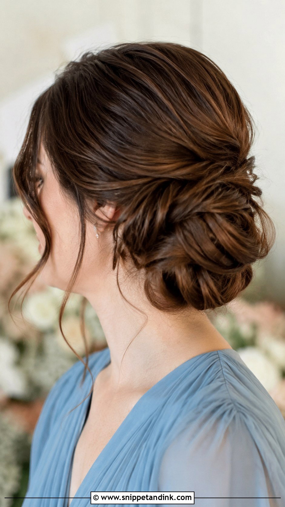 Loose Chignon Bridesmaid Updo - Snippet and Ink - 20 Loose Updo Wedding Bridesmaid Ideas