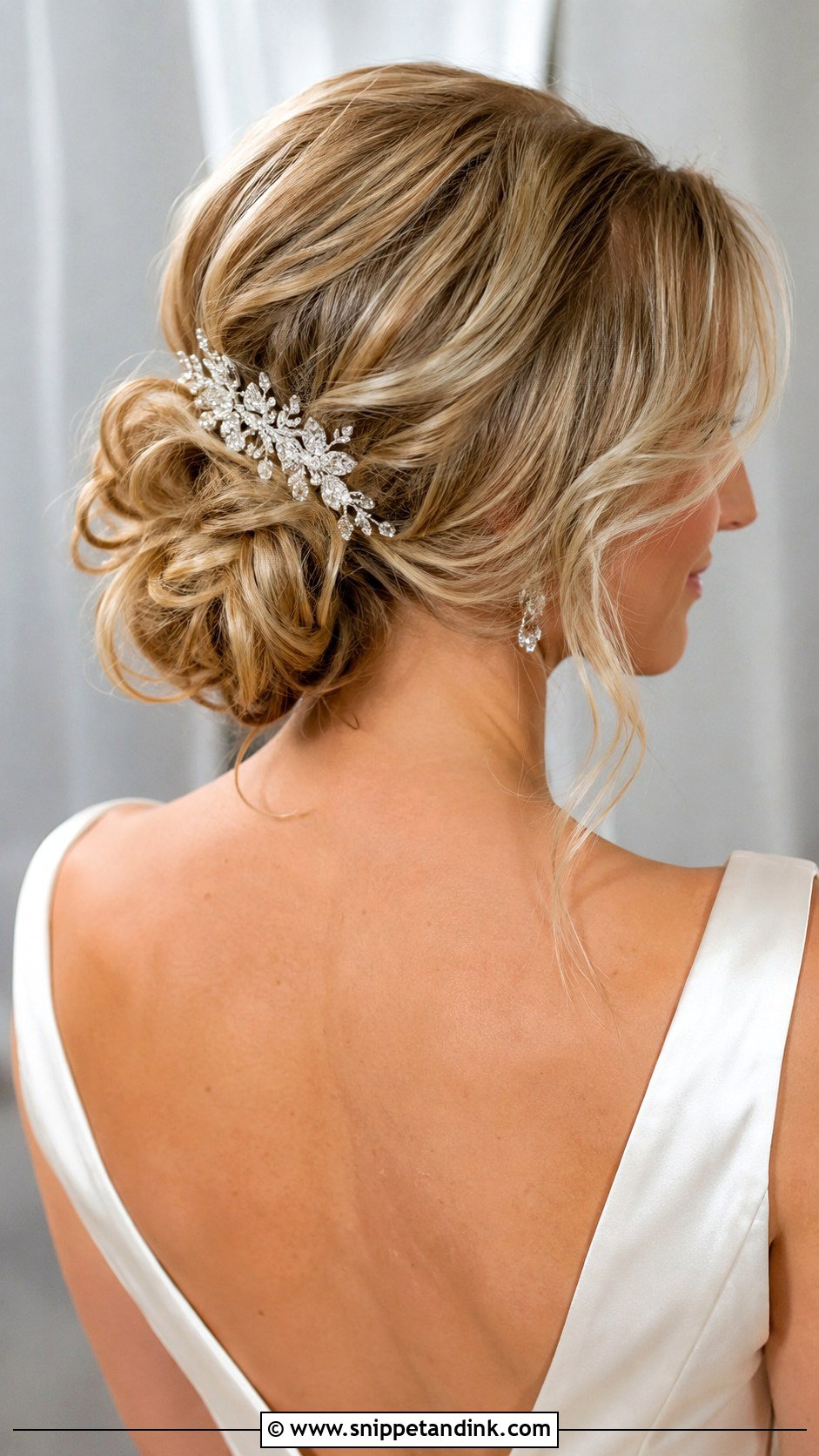 Loose Chignon Wedding Hairstyle - Snippet and Ink - 20 Medium Hair Wedding Ideas