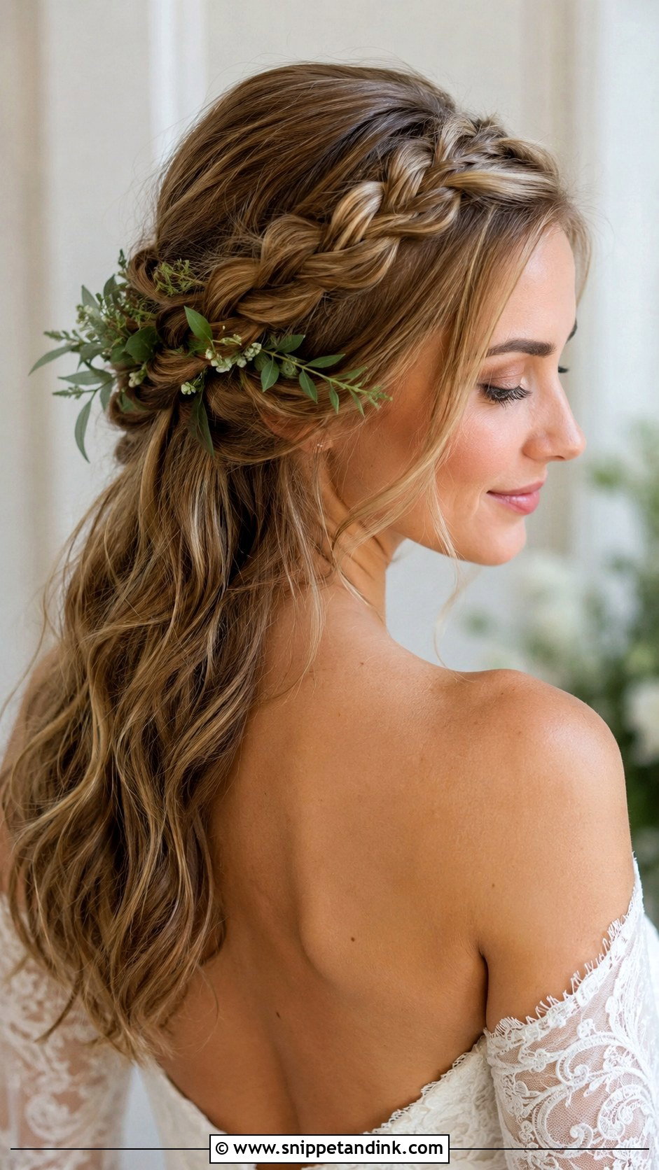 Loose Crown Braid Wedding Hair - Snippet and Ink - 20 Loose Braid Wedding Hair Ideas
