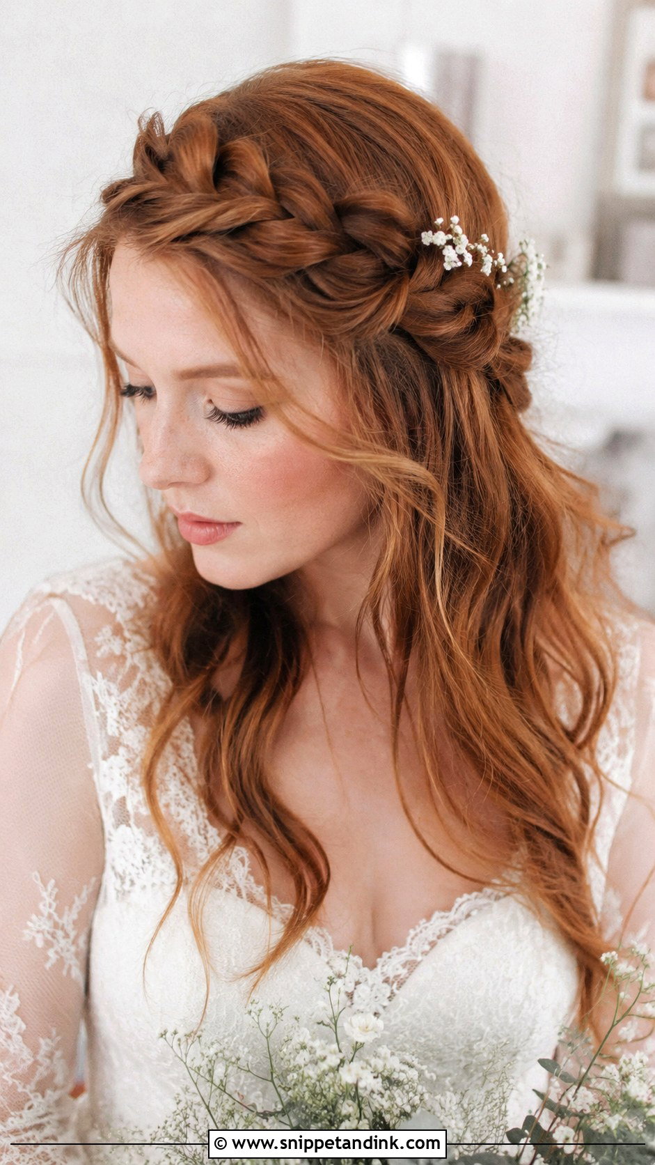 Loose Crown Braid - Snippet and Ink - 25 Loose Wedding Hairstyles