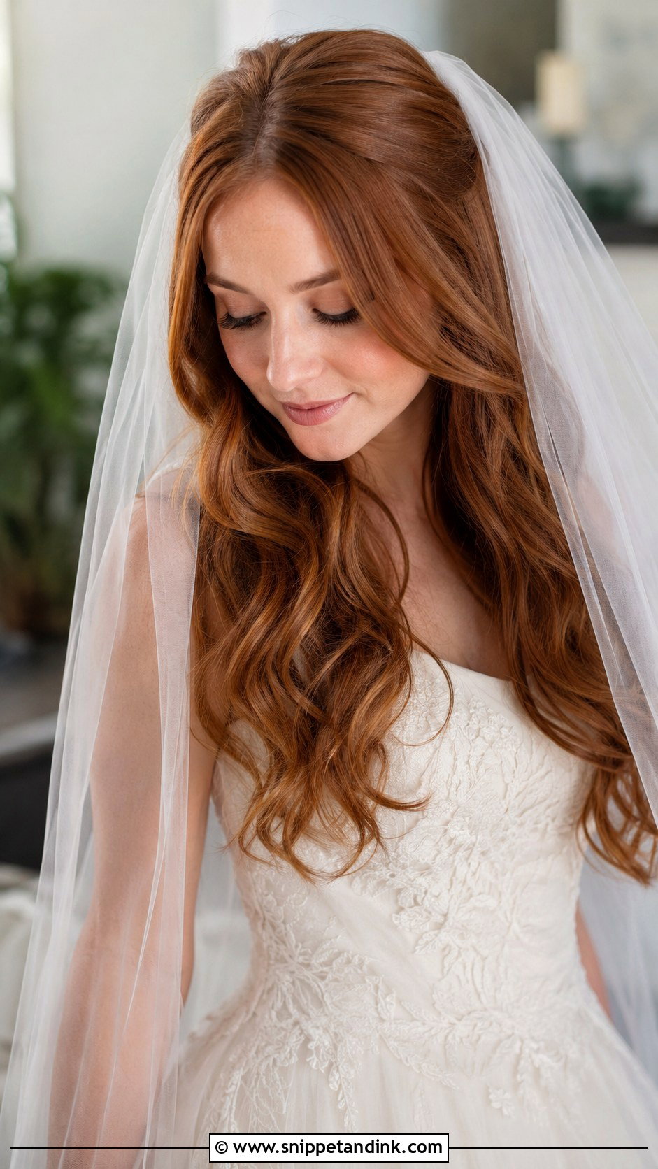 Loose Curls Bridal Hair With Veil - Snippet and Ink - 15 Loose Curls Bridal Hair