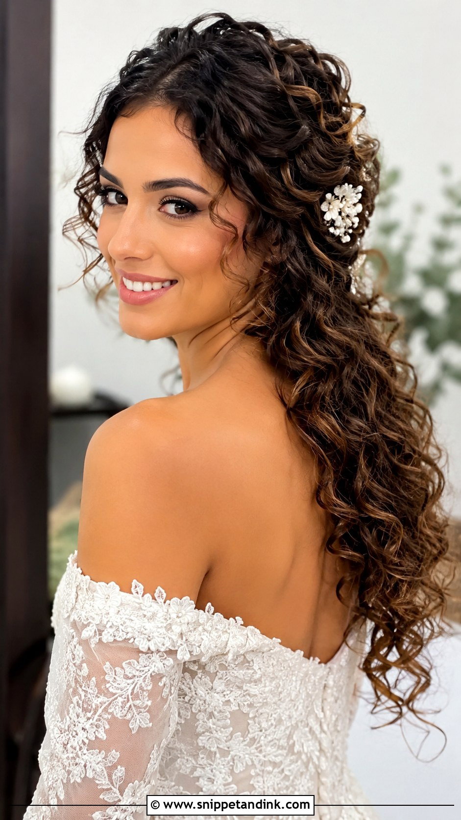 Loose Curls For Off Shoulder Dress - Snippet and Ink - 15 Wedding Hairstyles for Off Shoulder Dress