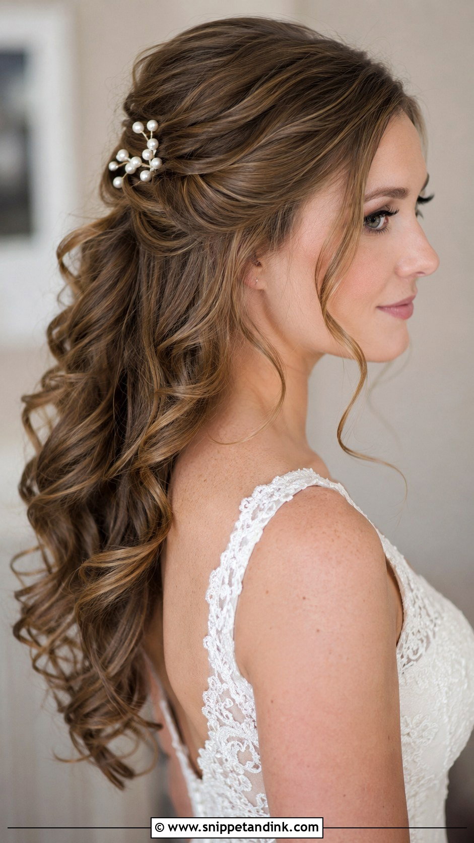 Loose Curls Half Up Half Down - Snippet and Ink - 25 Wedding Curls