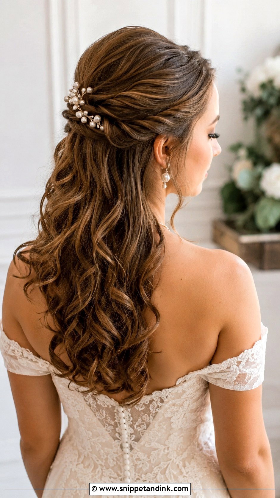 Loose Curls Half Up Half Down Wedding Hairstyle - Snippet and Ink - 20 Loose Curls Wedding Hairstyles