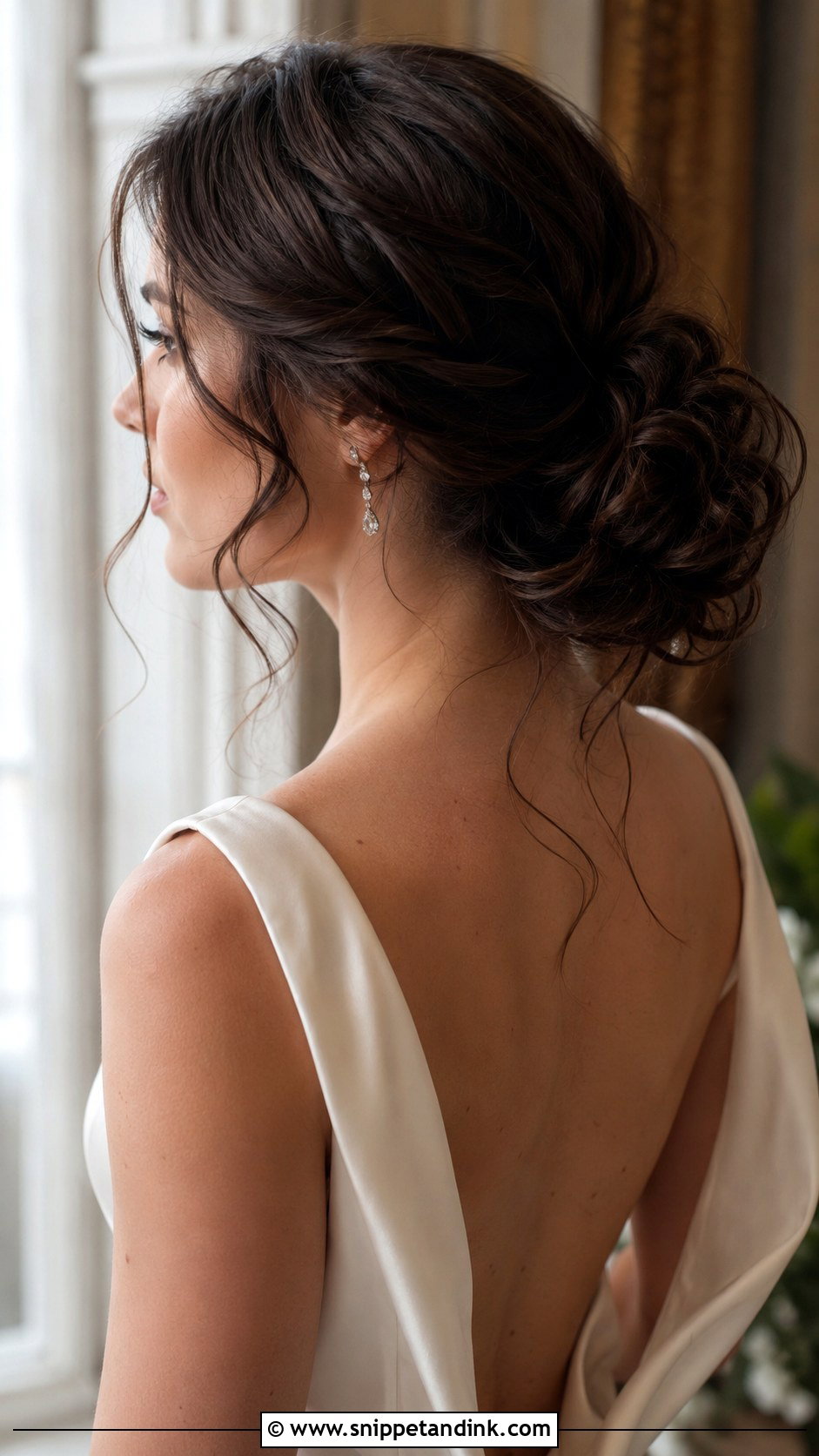 Loose Curls Low Bun Wedding Hairstyle - Snippet and Ink - 20 Loose Curls Wedding Hairstyles
