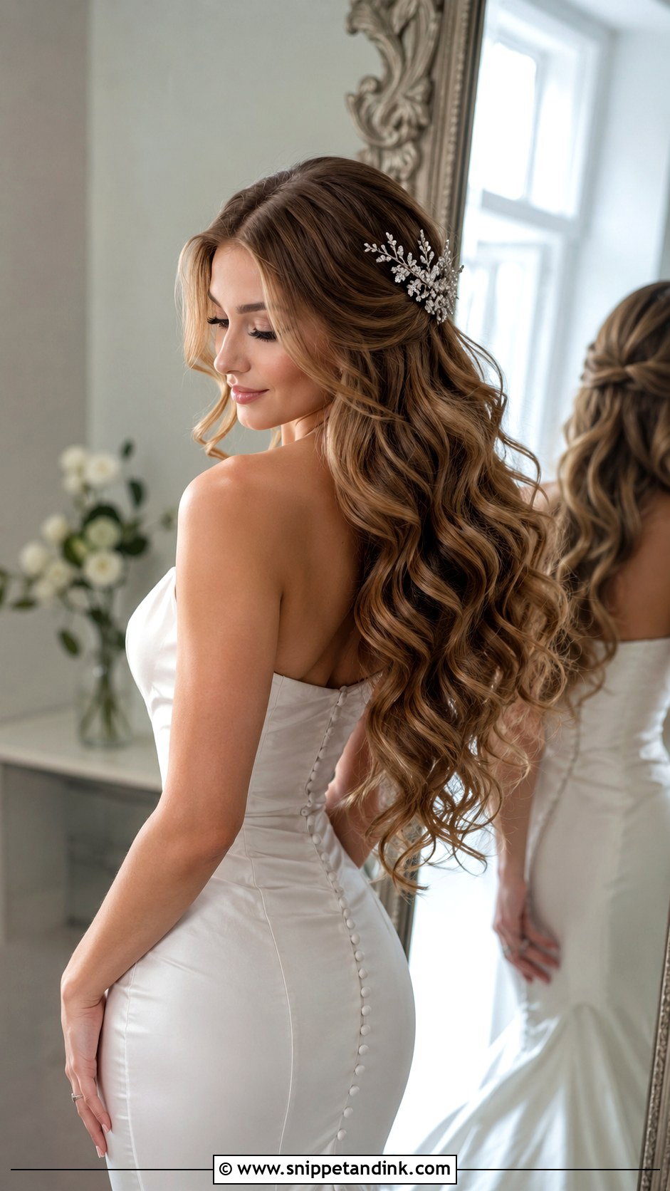 Loose Curls Mermaid Bridal Hair - Snippet and Ink - 20 Mermaid Wedding Hair Ideas
