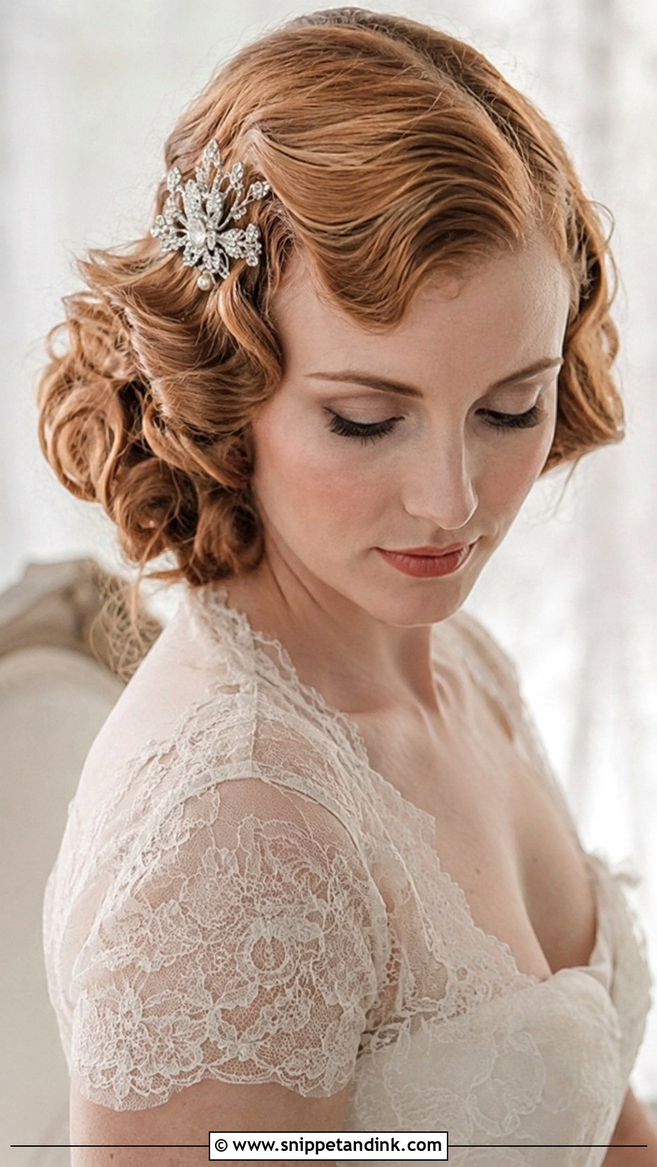 Loose Curls Vintage Wedding Hairstyle - Snippet and Ink - 20 Loose Curls Wedding Hairstyles