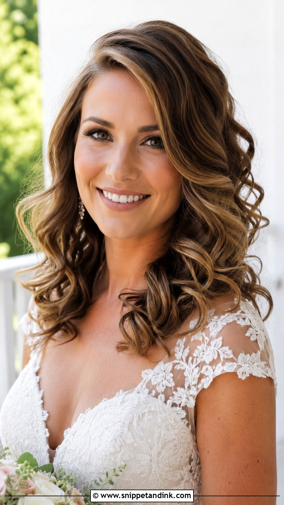 Loose Curls Wedding Hair - Snippet and Ink - 20 Hairstyles for Medium Hair for Wedding