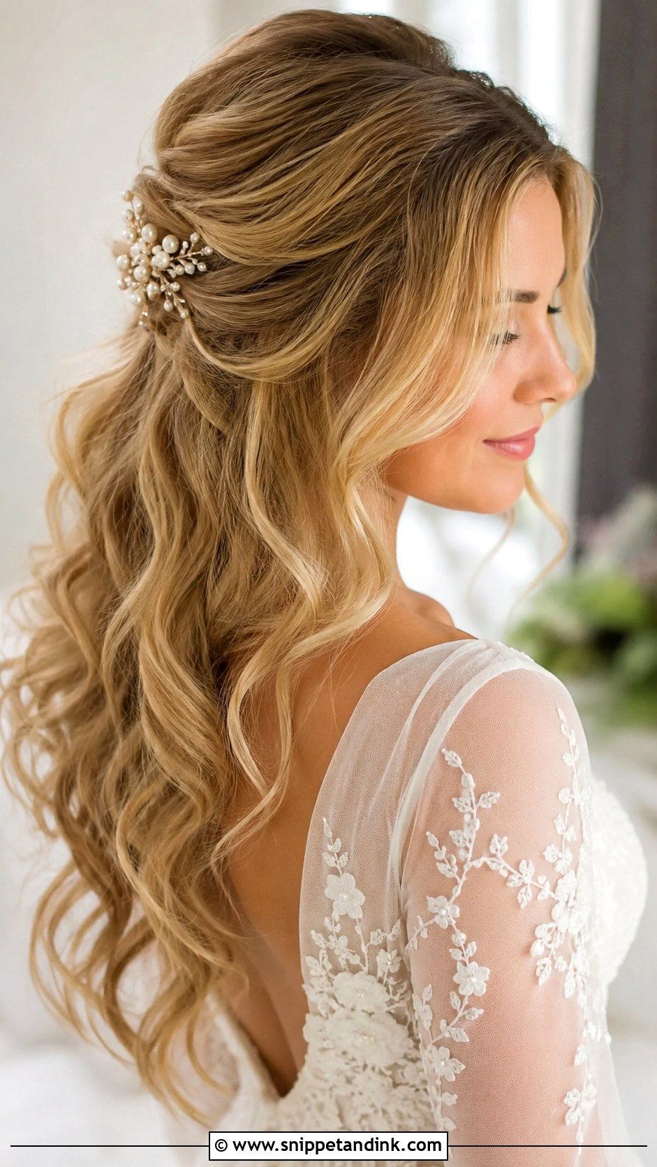 Loose Curls Wedding Hairstyle - Snippet and Ink - 15 Lose Wedding Hairstyles