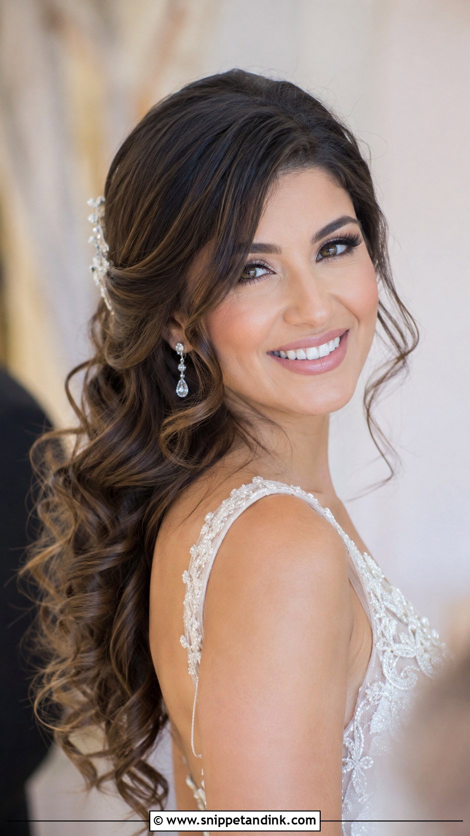 Loose Curls Wedding Hairstyle For Long Hair - Snippet and Ink - 20 Casual Wedding Hairstyles for Long Hair