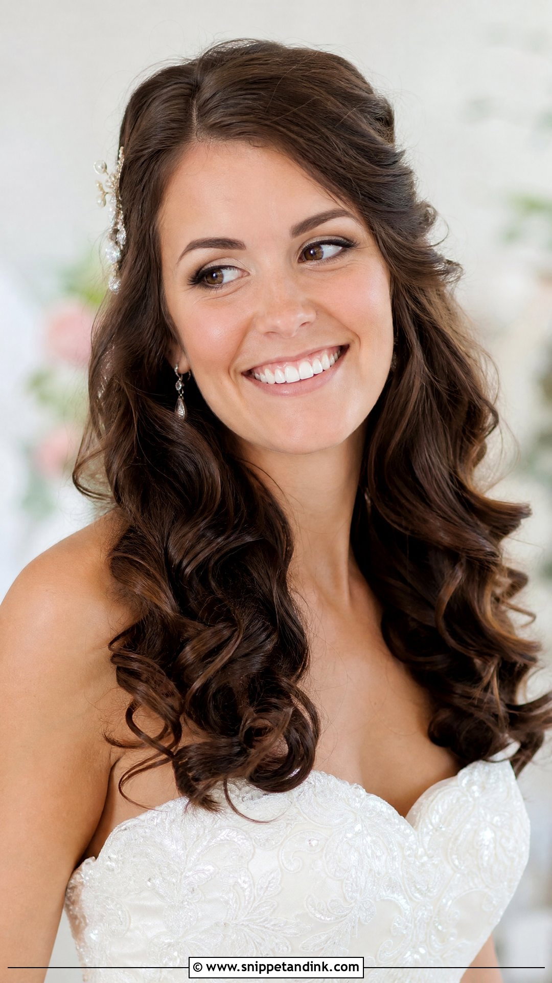 Loose Curls Wedding Hairstyle for Brown Hair - Snippet and Ink - 20 Wedding Hairstyles Brown Hair