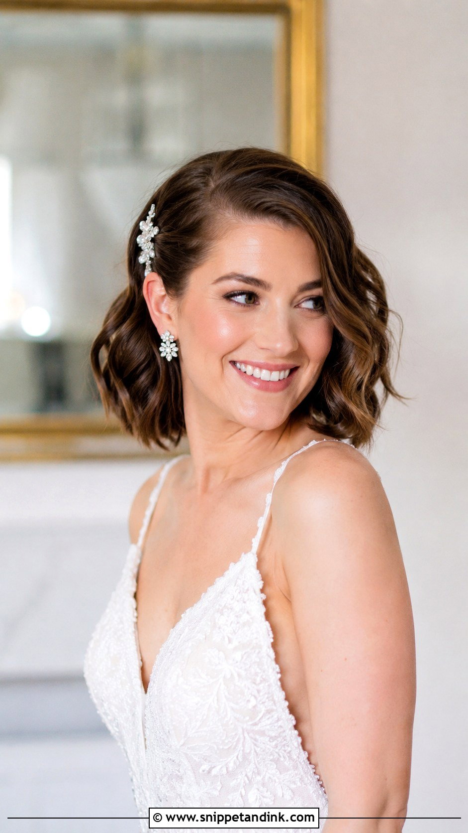 Loose Curls Wedding Hairstyle for Short Hair - Snippet and Ink - 20 Loose Curls Wedding Hairstyles